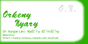 orkeny nyary business card
